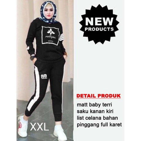 PIK - Setelan Training Aprilly XL (5755), XXL (6155)/ Setelan Training Wanita/ Olahraga Wanita Jumbo