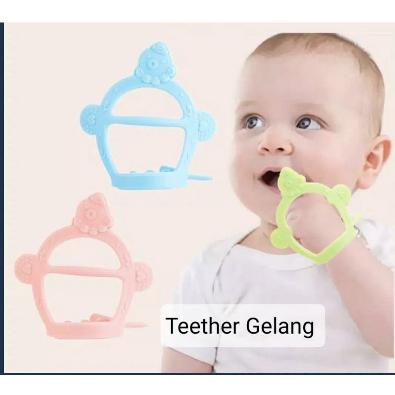 TEETHER GELANG BPA FREE/ TAHAN STERILISASI SUHU TINGGI / TEETHER TUMBUH GIGI / ANTI JATUH ANTI JEMPOL