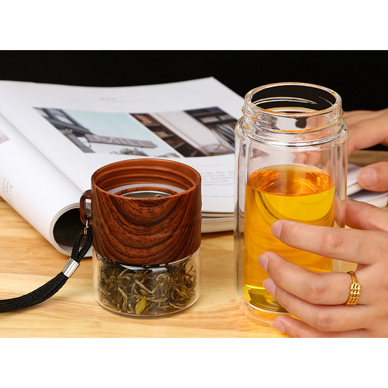 Botol Minum Penyaring Teh Tea Infuser Double Wall 230ml