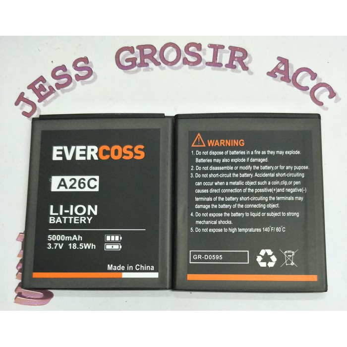 Baterai Battery Batre Double Power EVERCROSS EVERCOSS CROSS ( A26C ) - Hitam
