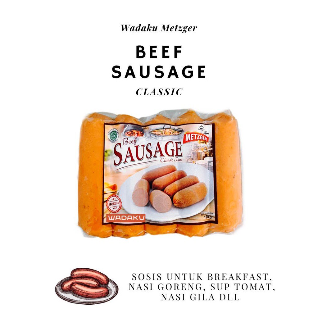 

Fine Sausage Classic 175gr (5 x 35gr) Metzger Sosis Ekonomis Halal Tersedia 2 Rasa