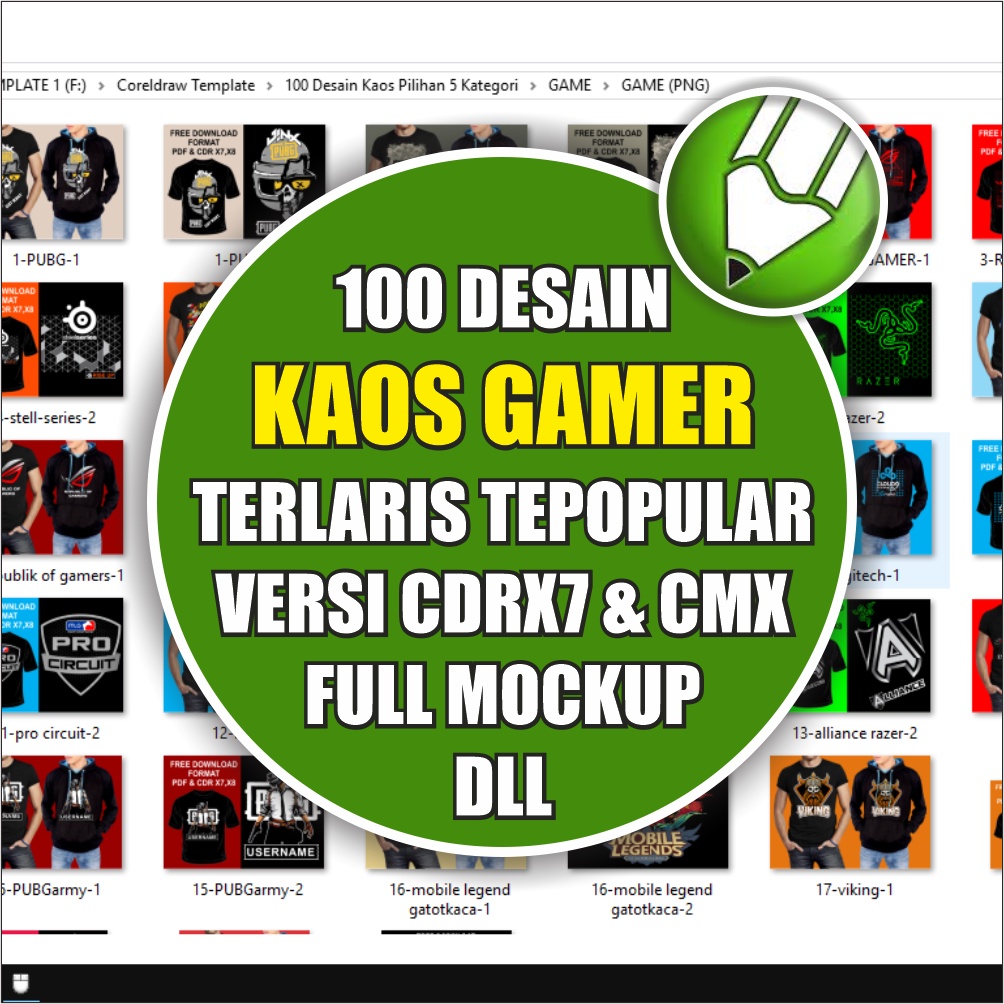 100 Desain Kaos Gamer Pilihan - Photoshop &amp; Coreldraw