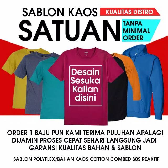 Kaos Satuan murah  express