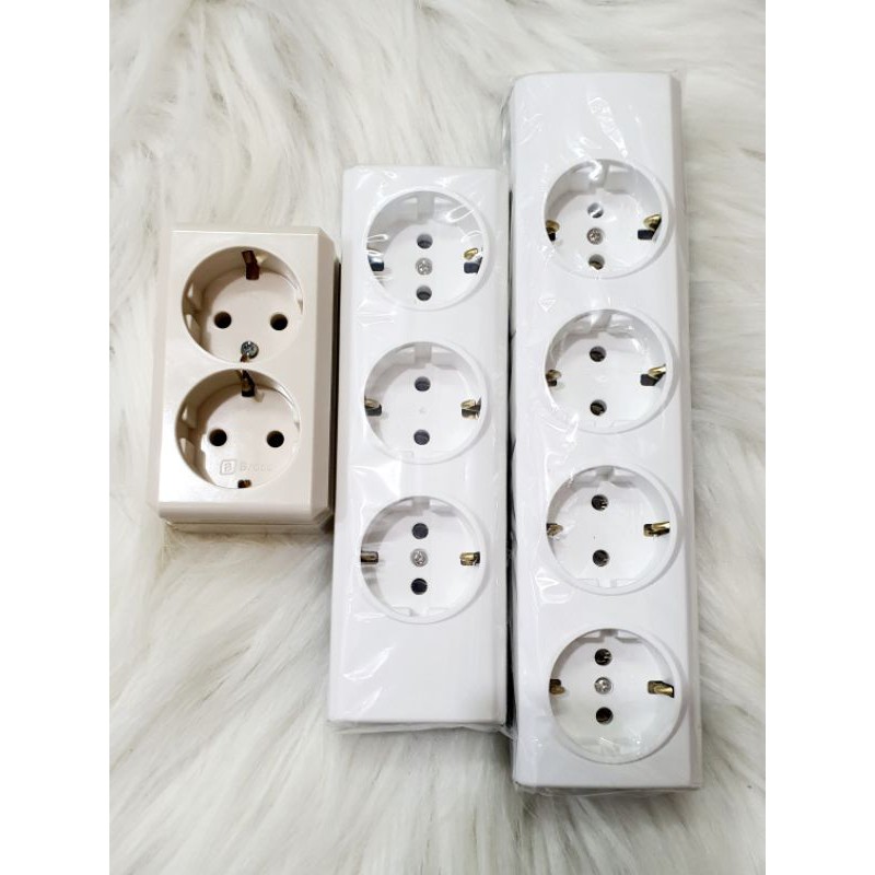 STOP KONTAK BROCO 2 sampai 4 LUBANG TEMPEL DINDING