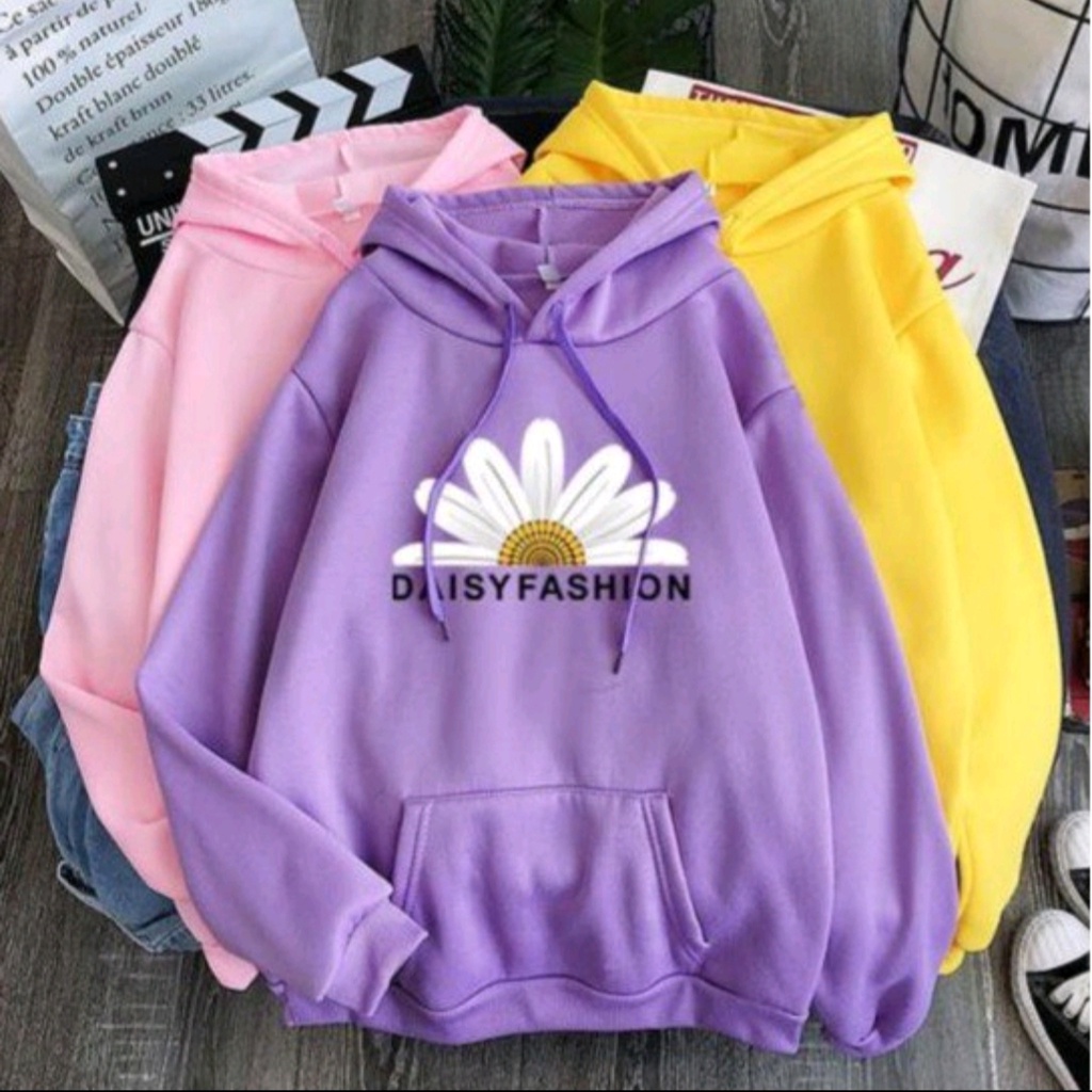 DAISY FASHION Sweater Hoodie Wanita Bahan Fleece-8