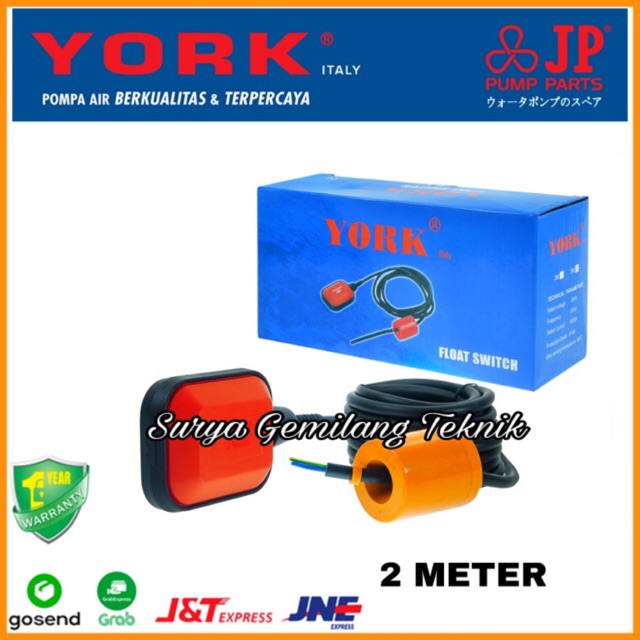 Float Switch York 2 Mtr Kabel Autometic Pompa Celup Dan Toren