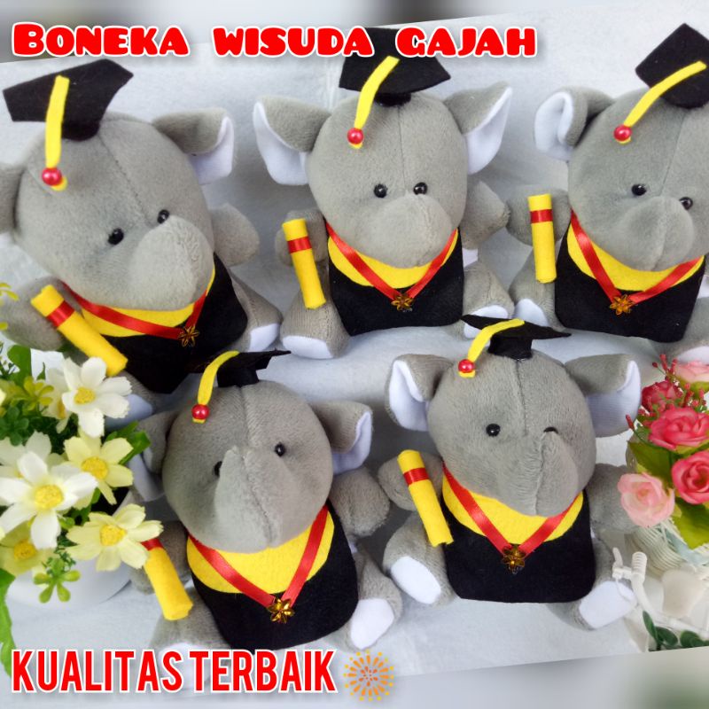 BONEKA WISUDA GAJAH ±15 cm / BONEKA MINI
