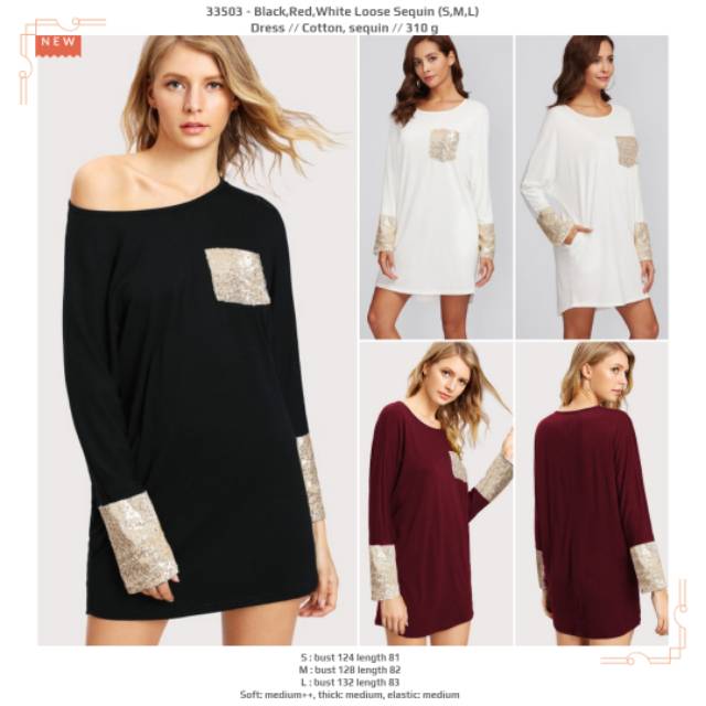 Tunik unik merah hitam putih manik jumbo lengan panjang