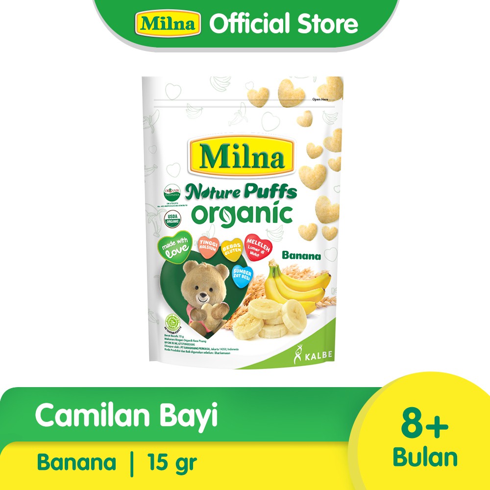 Milna Nature Puff Organic Banana 15 G