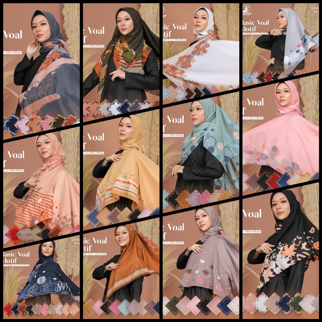 AV - JILBAB SEGI EMPAT MOTIF PREMIUM / KERUDUNG MOTIF RANDOM