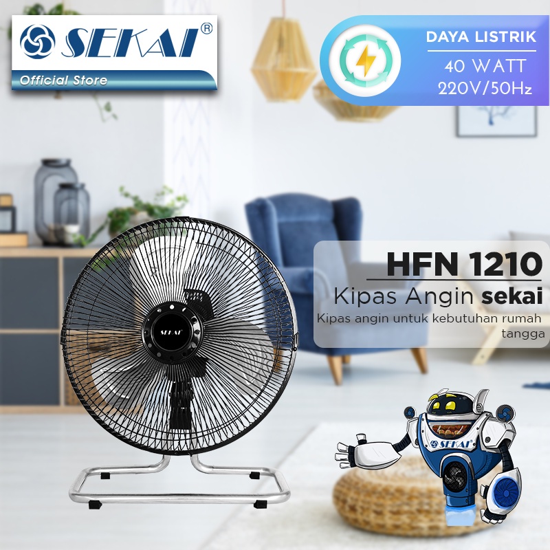 Sekai Kipas Angin Portable Besi Meja Dinding Desk Wall Fan 12&quot; 2In1 HFN 1210