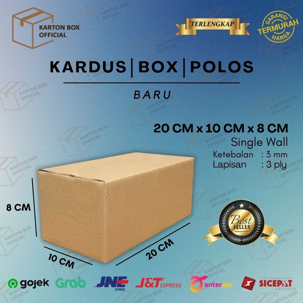 

Kardus Karton Box 20x10x8 CM Kotak Dus Packing Packaging Polos