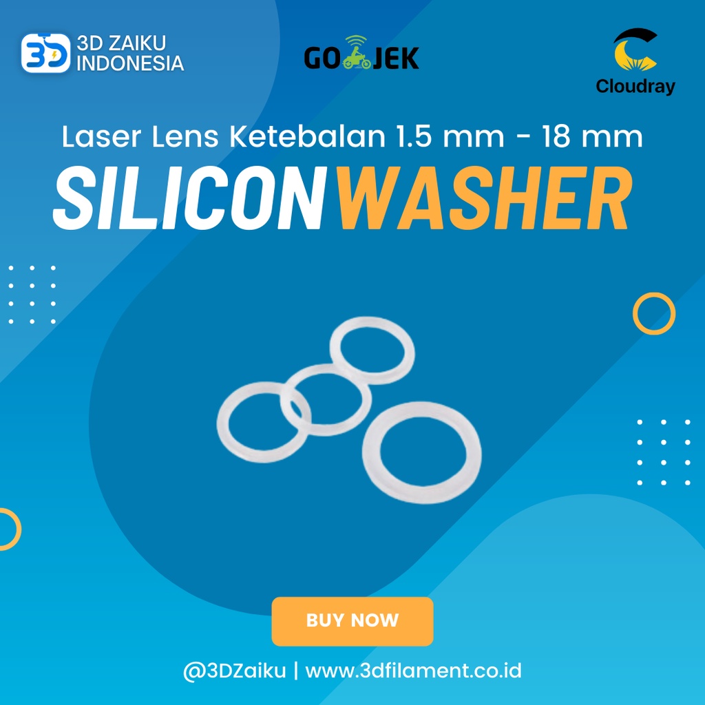 Original CloudRay Silicone Washer CO2 Laser Lens Ketebalan 1.5 mm - 14x18 mm