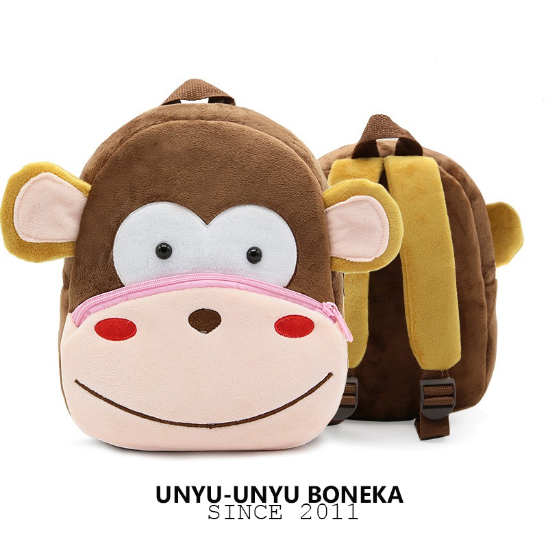 tas ransel anak boneka animal monyet singa bee lebah ransel sekolah baby kids cartoon boneka hewan