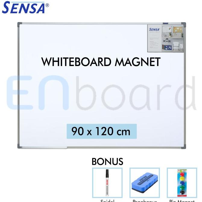 

Papan Tulis Whiteboard Gantung Magnet Single Face Sensa 90 x 120 cm