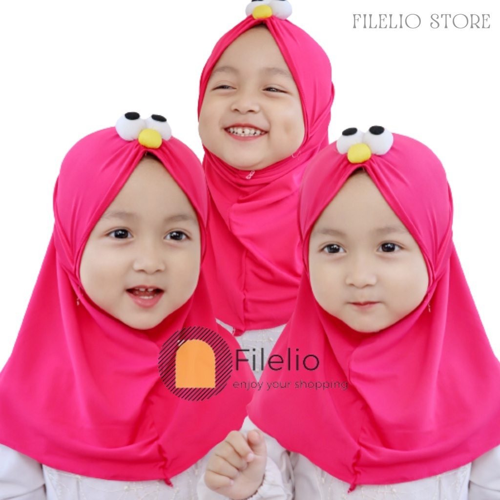 TERMURAH Krudung Anak Perempuan Umur 0-3 Tahun Jilbab Instan Anak Premium Terbaru Elmo Emoticon