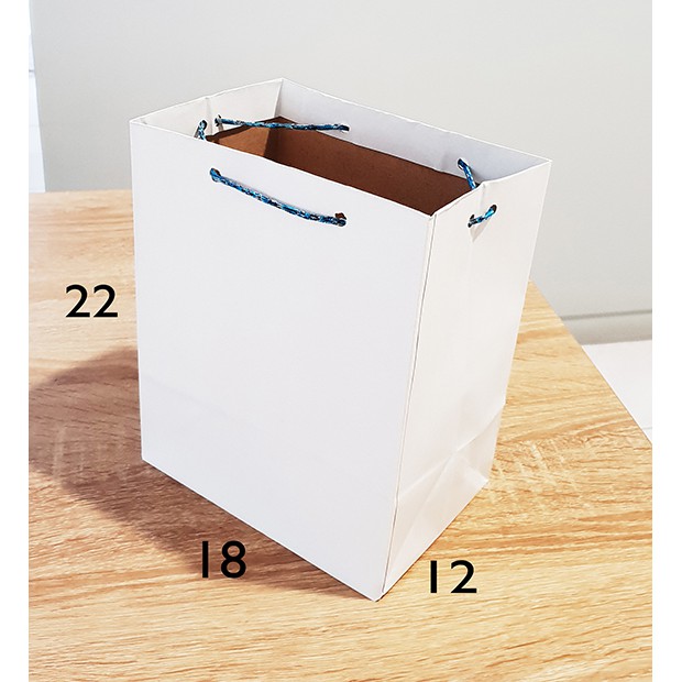 Jual paper bag PUTIH polos paperbag kraft samson 18 x 22 tas kertas