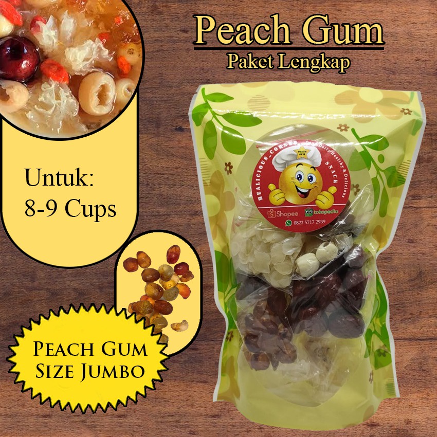 

Peach Gum dessert 9 Cups , Paket lengkap /Tao jiao/ getah Persik