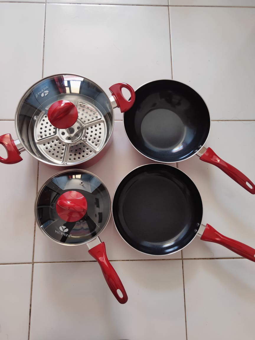 Panci Set Vicenza Warna Plus Kukusan Dan Keranjang Goreng V 712