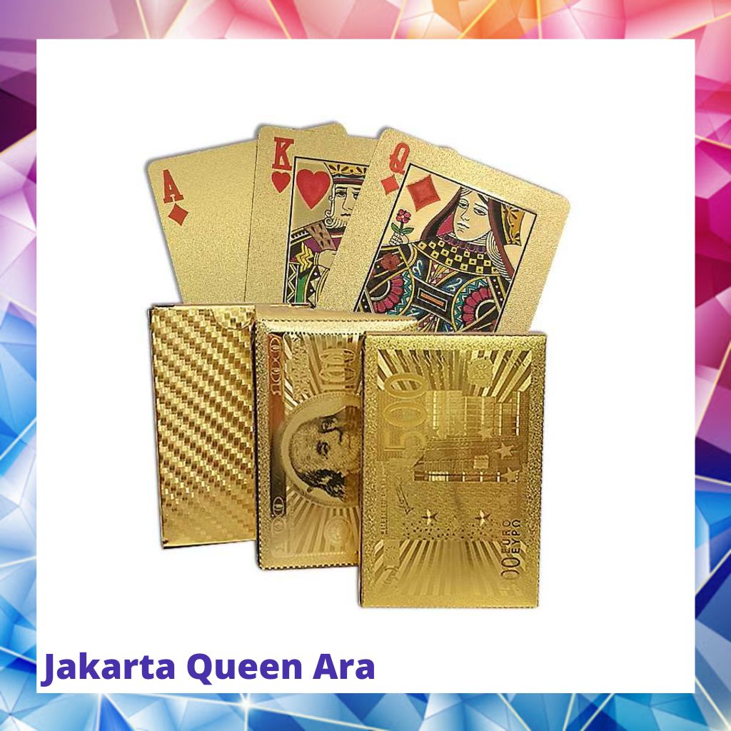 Kartu Remi Poker Lapisan Gold Foil - THKK9273