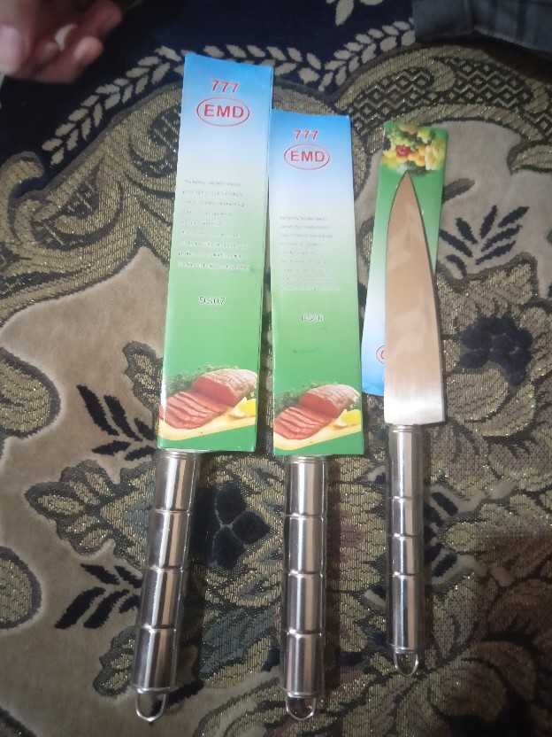 Pisau Dapur Set Stainless Steel Lancip/ Chef Knife Gagang Isi 3 Ukuran 5 6 7