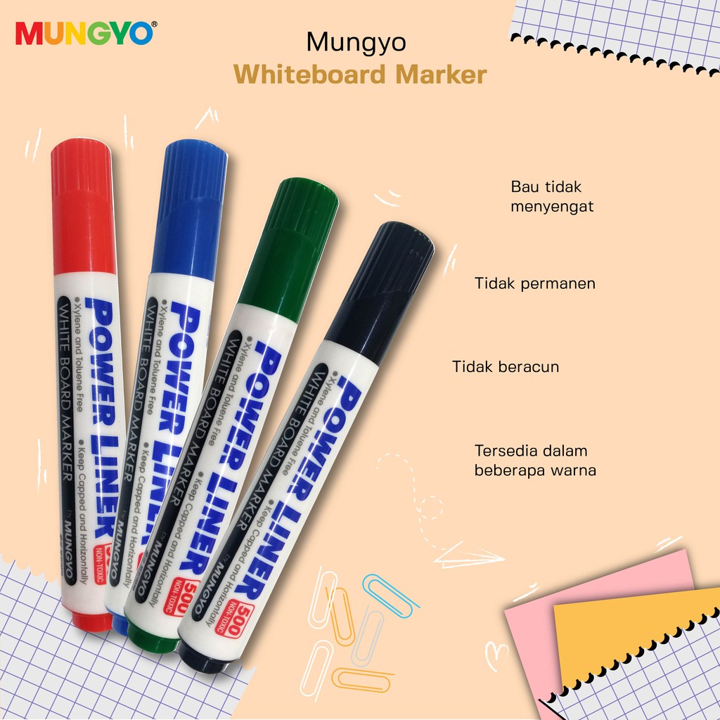 Mungyo Official - Whiteboard Marker Black / Spidol Papan Tulis