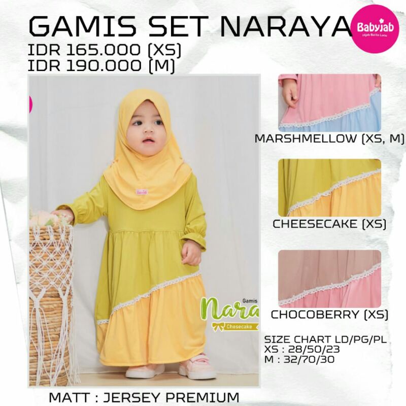 GAMIS SET ANAK NARAYA BABYJAB