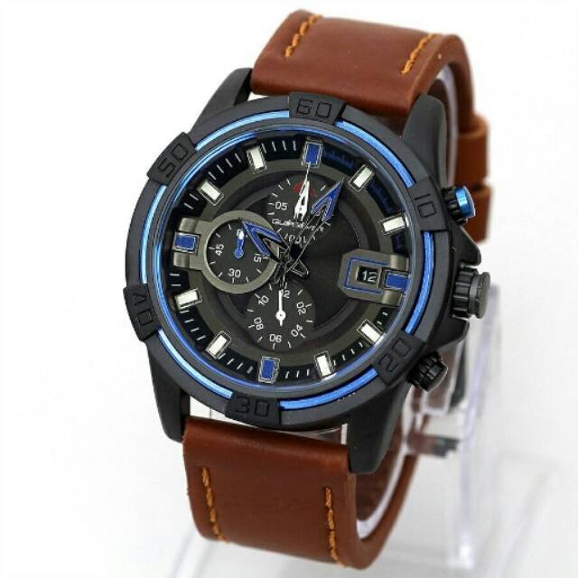 JAM TANGAN PRIA QUICKSILVER CHRONO TALI COKLAT