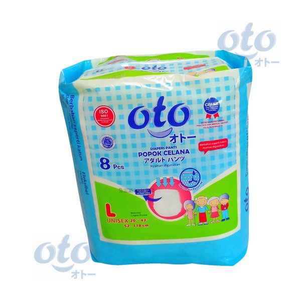 celana - pants, popok, popok dewasa,  RAK - OTO Diapers Adult Pants Popok Dewasa model Celana Ukuran L - isi 8 pcs