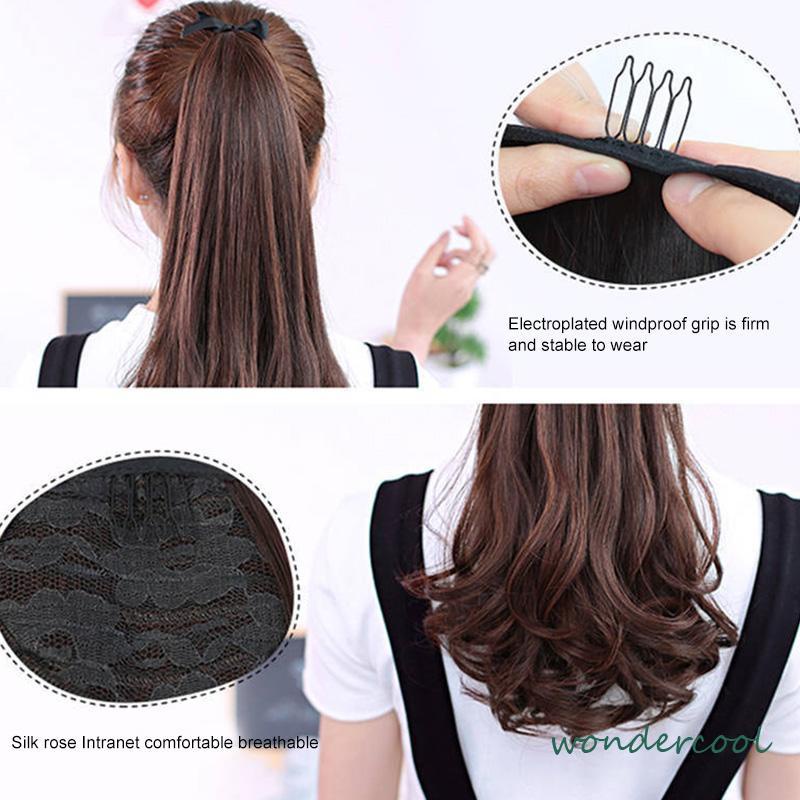 Wig Ponytail Anak -Anak dan Kuncir Kuncir Jendak Bahan Sintetis Dengan Klip -Won