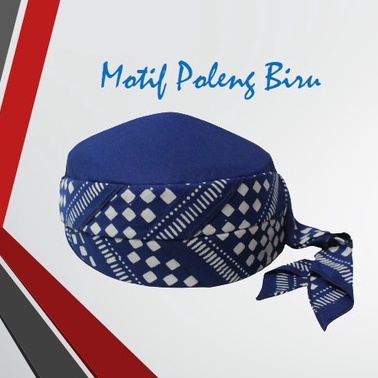 PECI BATIK JOGOKARIYAN / WARNA BIRU / MOTIF POLENG SOGAN /Kopiyah Songkok Batik / ASLI JOGOKARYAN / 