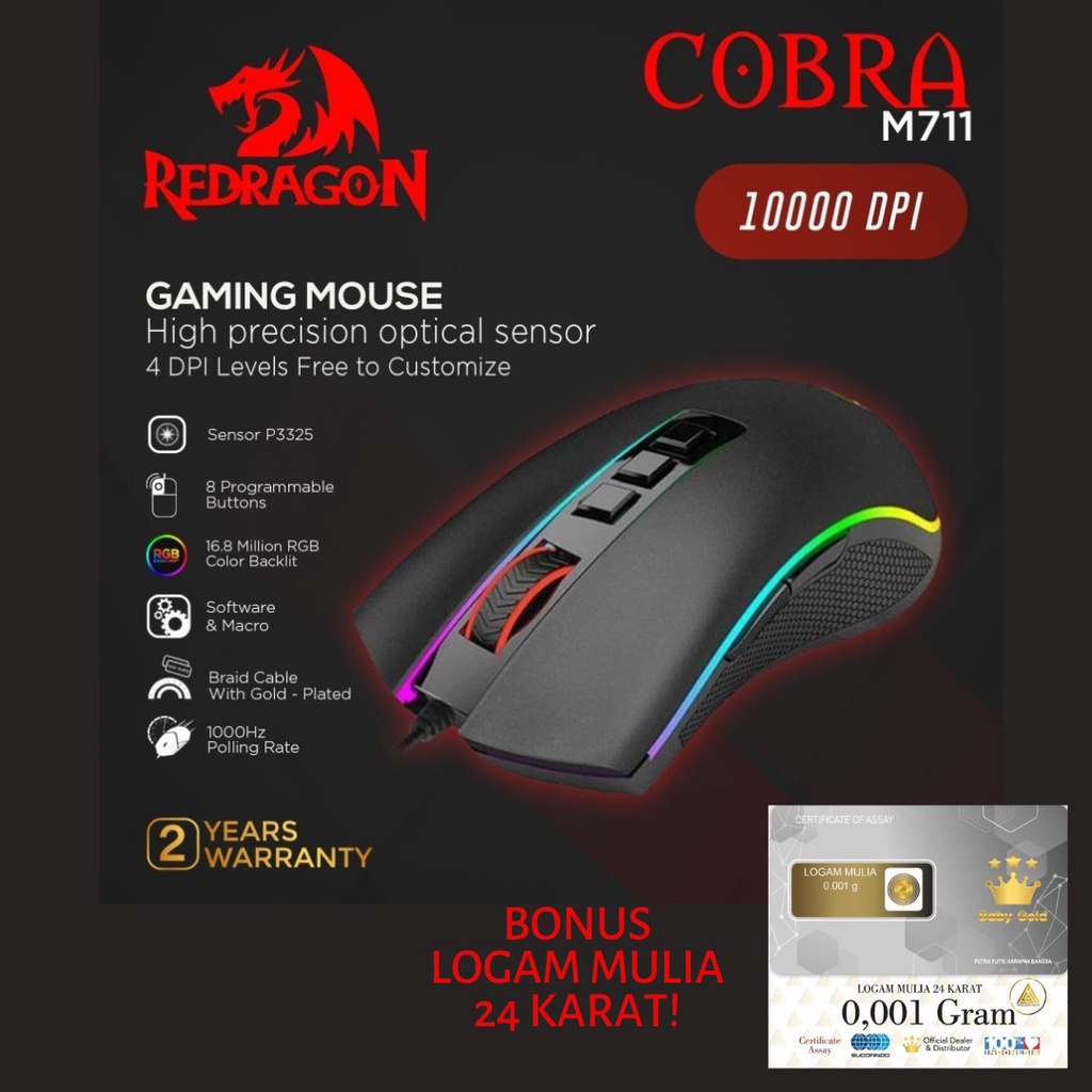 Redragon Gaming Mouse RGB COBRA - M711