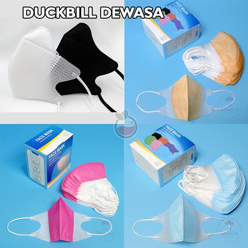 Masker Duckbill Dewasa Isi 20 Pcs Banyak Warna Evo Murah