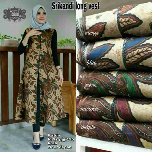 OUTER TARANTULA SRIKANDI LONGVEST PANJANG ROMPI BATIK OUTER WEAR GENES SERAGAM