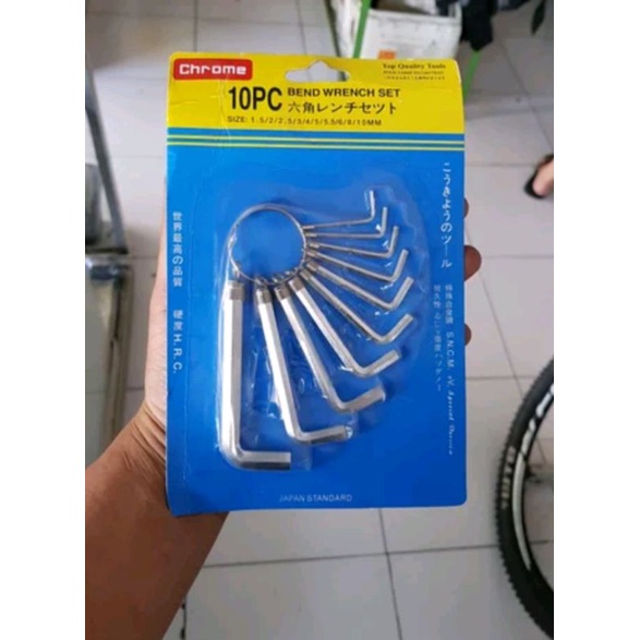 Kunci L set Alat Tools Tool Lengkap 10 in 1 Bongkar Pasang Servis Sepeda