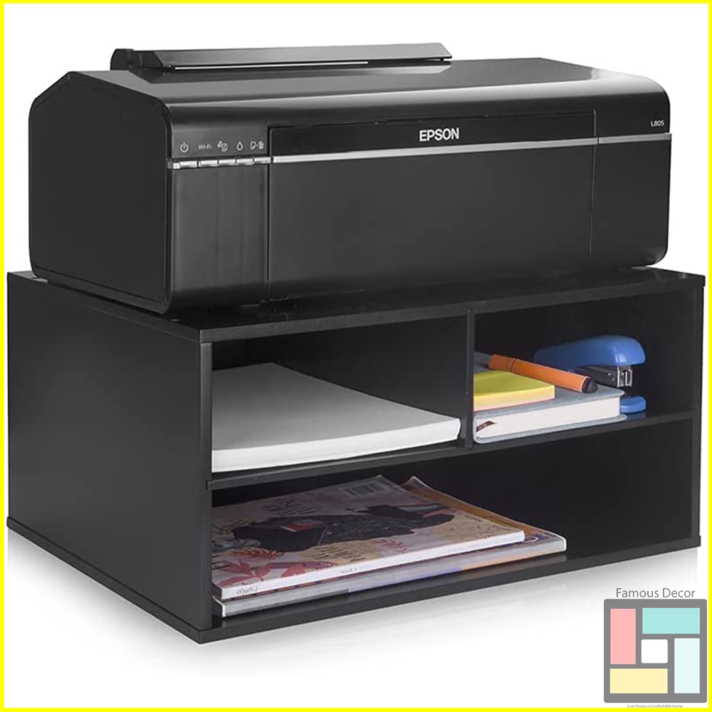 Meja Printer 47x40x22 Stand Rak Printer Meja Standing Dudukan Printer Kayu Terdapat Laci Rak Buku Ka