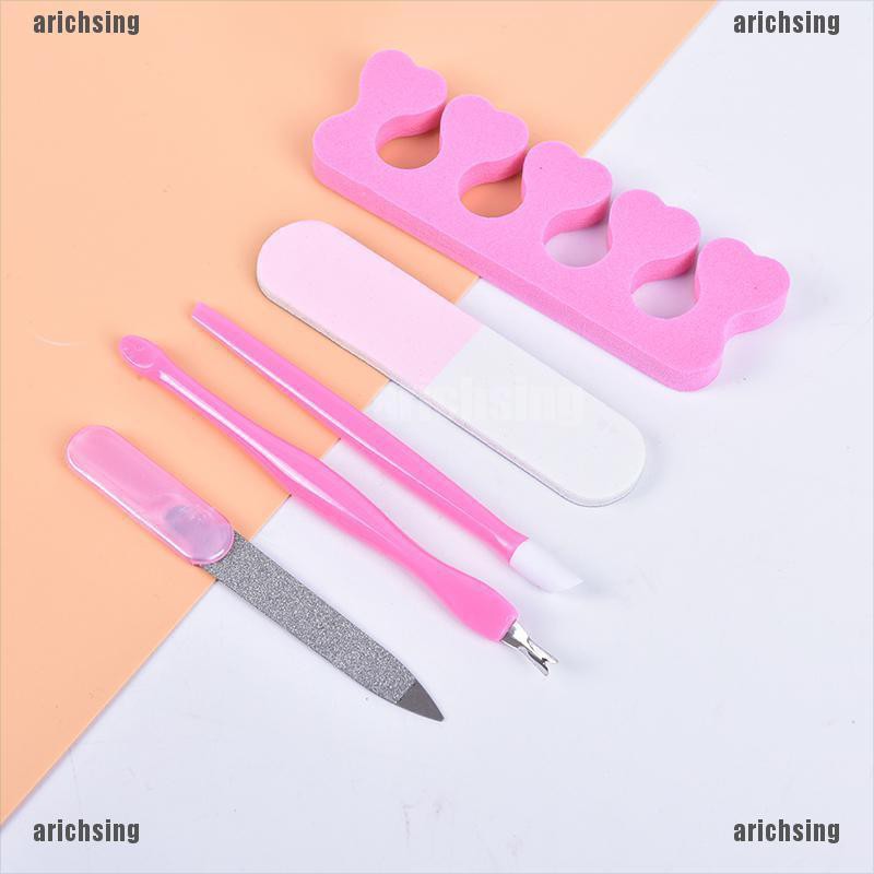 MANICURE SET 6pcs nail fork lidah ular kikir gunting kuku pinset / alat manicure 1 set