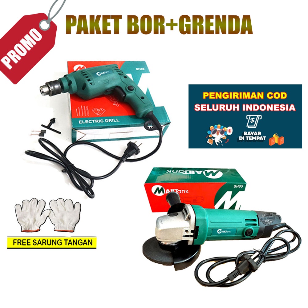 [BISA COD] PAKET MURAH MESIN BOR MAILTANK SH 30 + MESIN GRINDA MAILTANK SH 05 / MESIN GURINDA + BOR