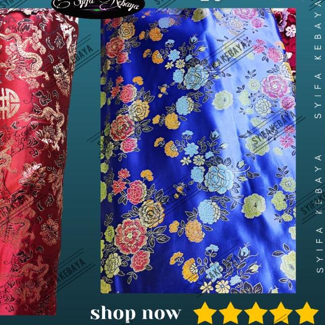 ☁ SALE. Kain Cheongsam. Kain Chongsam Congsam Imlek Cina. Bahan Cheongsam Satin Motif Terbaru ֍