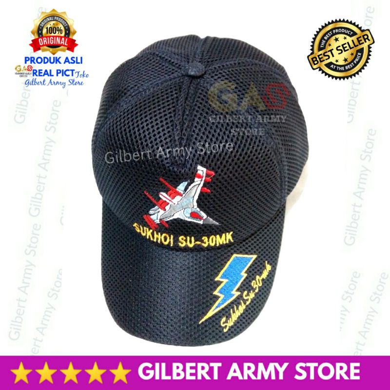 GILBERT ARMY STORE-Topi Sukhoi Mk 30  Bahan Jaring Biru Navy Grosir Murah Gilbert Army store Topi