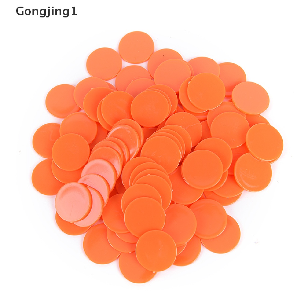 Gongjing1 100pcs Mainan Chip Poker 24MM Bahan Plastik Untuk Keluarga