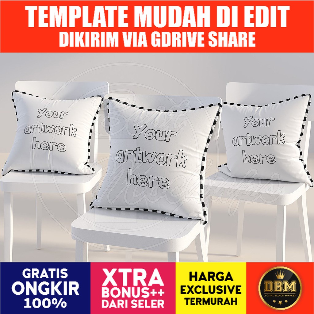 Square Pillows Mockup Styled - Photoshop