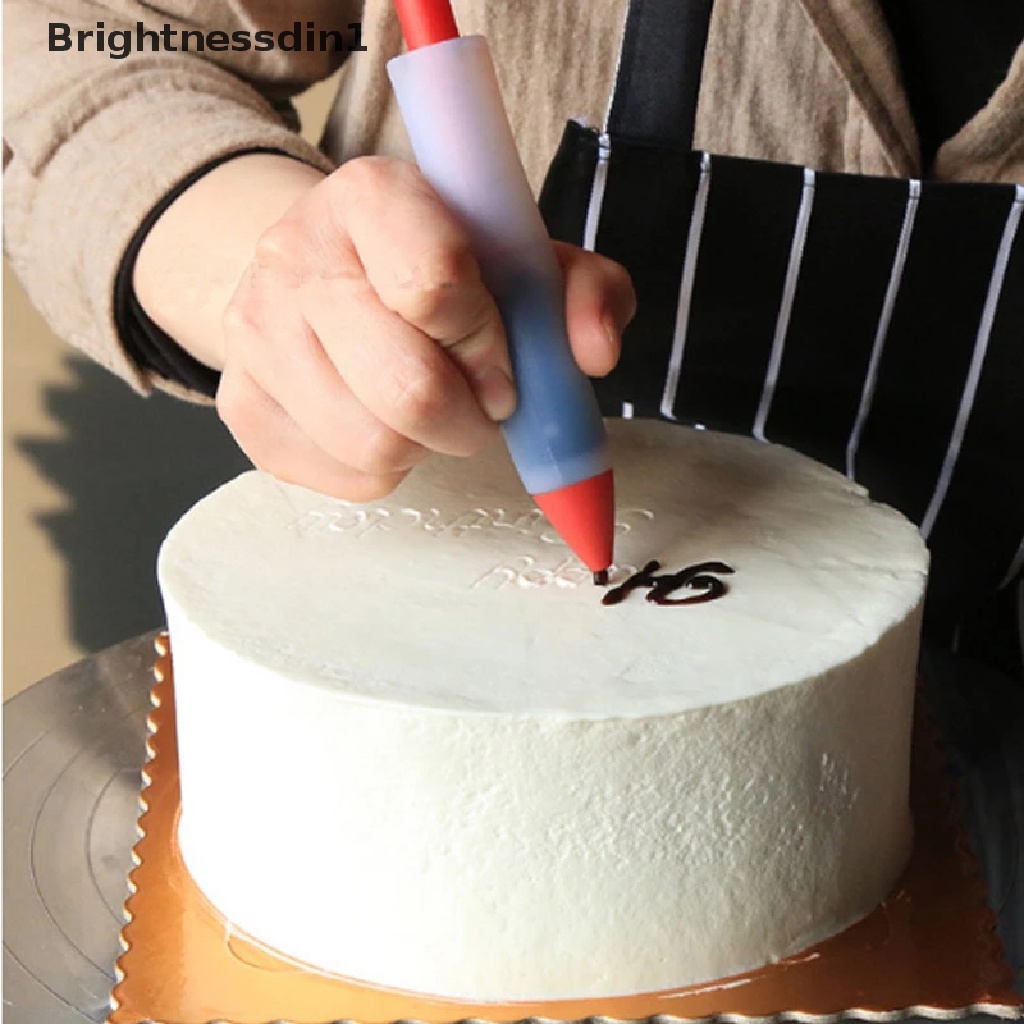 (Brightnessdin1) Pen Icing Piping Bahan Silikon Untuk Dekorasi Kue