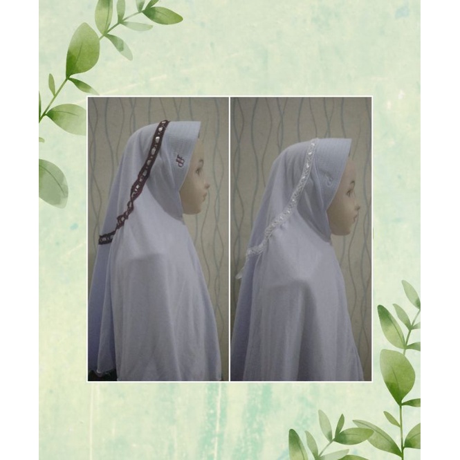 kerudung anak sd serut atas polos