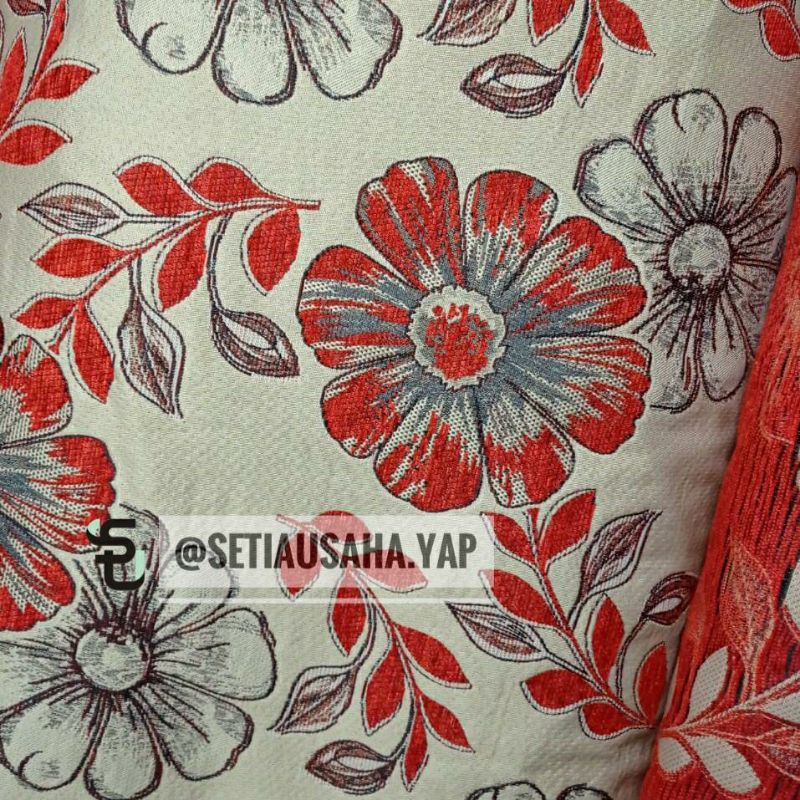 Bahan Sofa Gaya Vintage Shabbychic -  Bohemian Boho Style Floral Bunga - Utk Diy , Kursi, Sofa, Dll