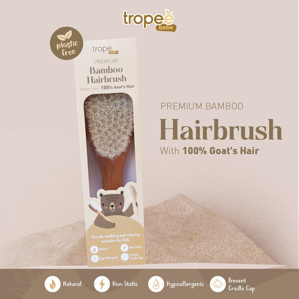 Tropee Bebe - Sisir Bamboo (Hair brush &amp; Comb Premium Set)