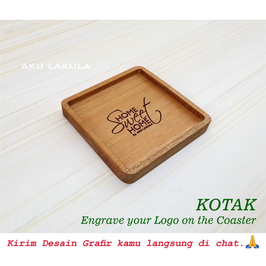 Jual Free Grafir Tatakan Gelas Kayu Mahoni Alas Cangkir Kotak Shopee Indonesia 4813