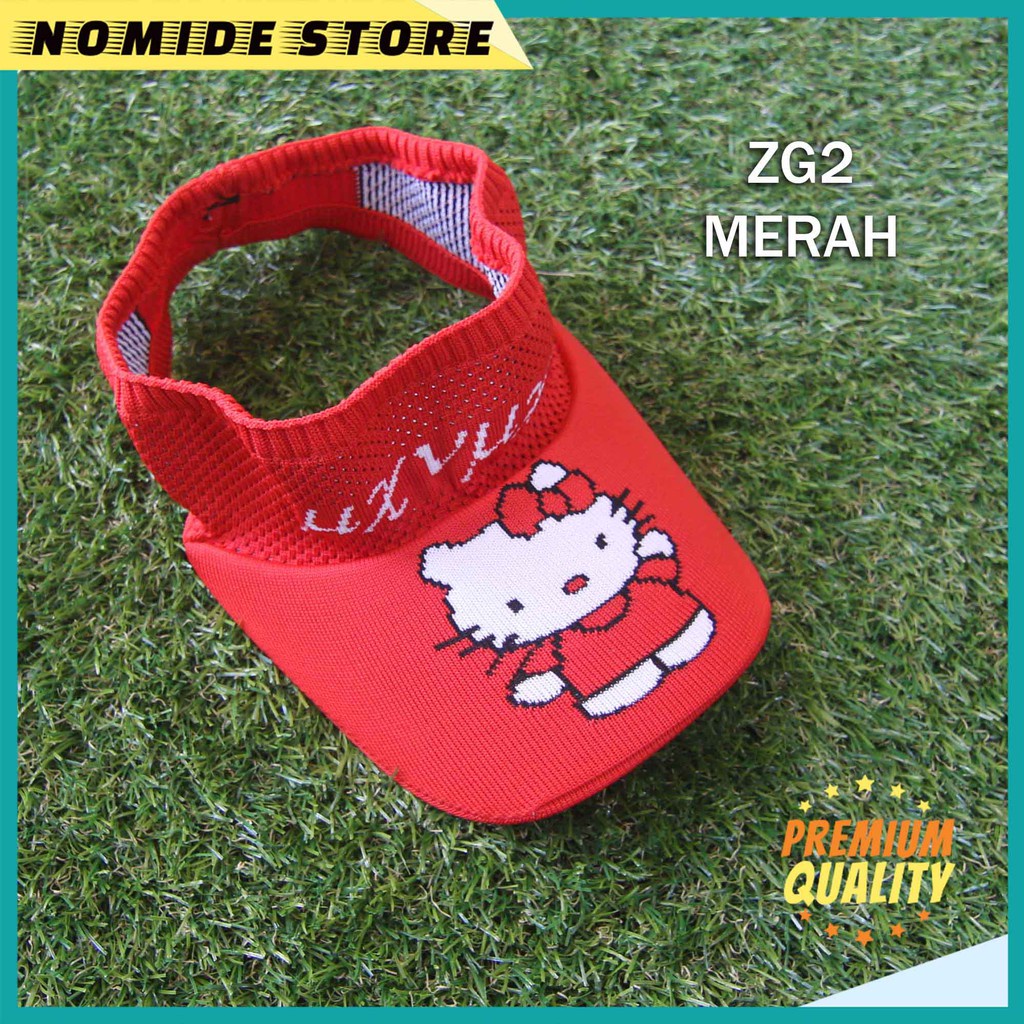 Topi Rajut Anak Visor Pantai Sunshade Motif Kartun Doraemon ANTI UV Topi Lucu Anak Laki Perempuan ZH-ZG2-MERAH