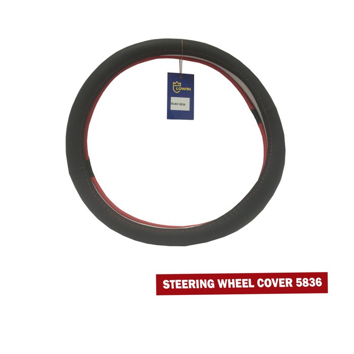 SARUNG SETIR MOBIL / STEERING WHEEL COVER PREMIUM KULIT LOWIN 5836E