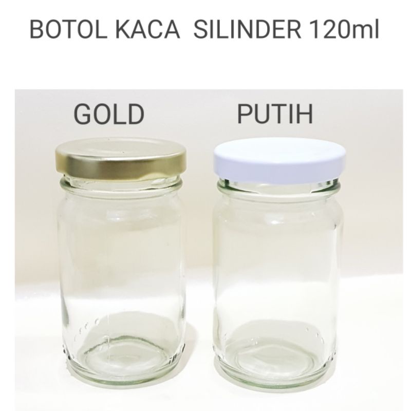 GROSIR   BOTOL KACA SILINDER 120ML + tutup gold baru HARGA GROSIR / BOTOL KACA 120 ML GROSIRAN KHUSUS GOJEK SY70190